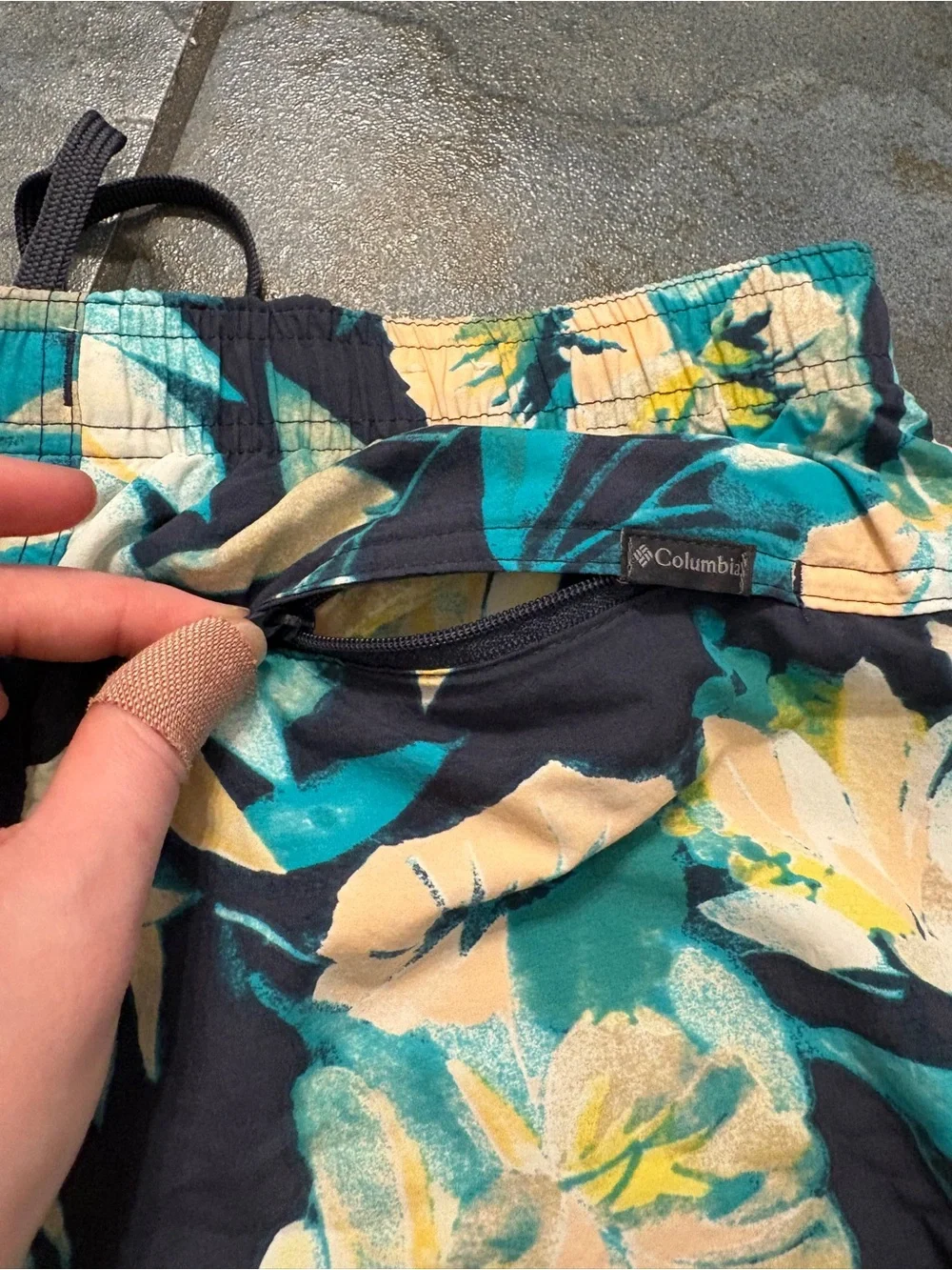 Columbia Blue/Yellow Floral Shorts - 5” inseam